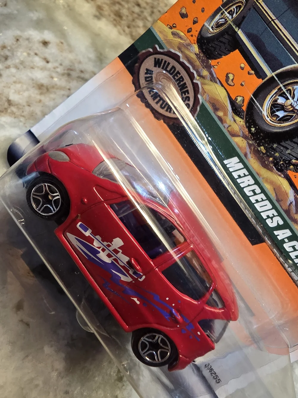 Matchbox Red Mercedes A-Class Toy Car with Racing Graphics